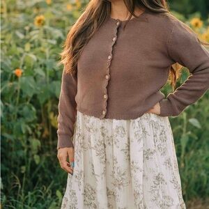 Arabella Cardigan by ShopDahl in Dusty Plum Size Small